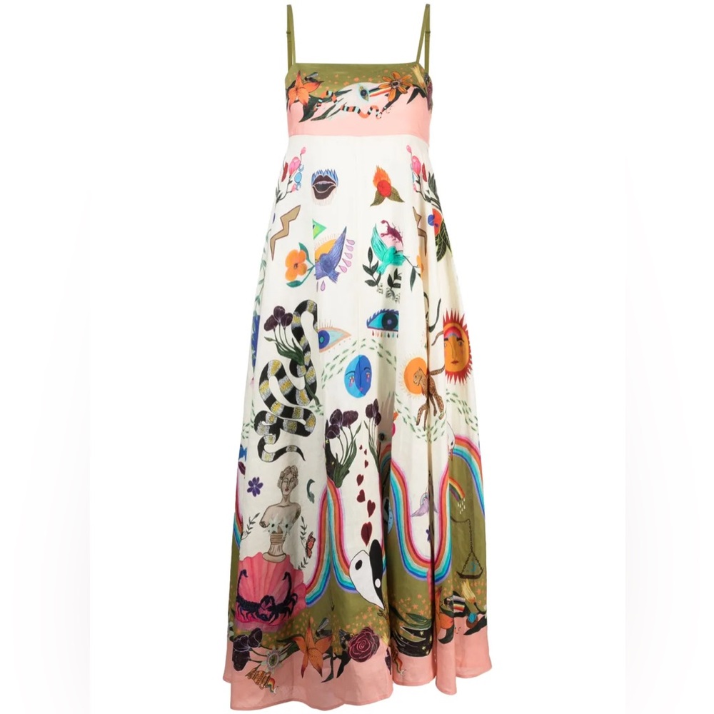 ALEMAIS evergreen printed dress